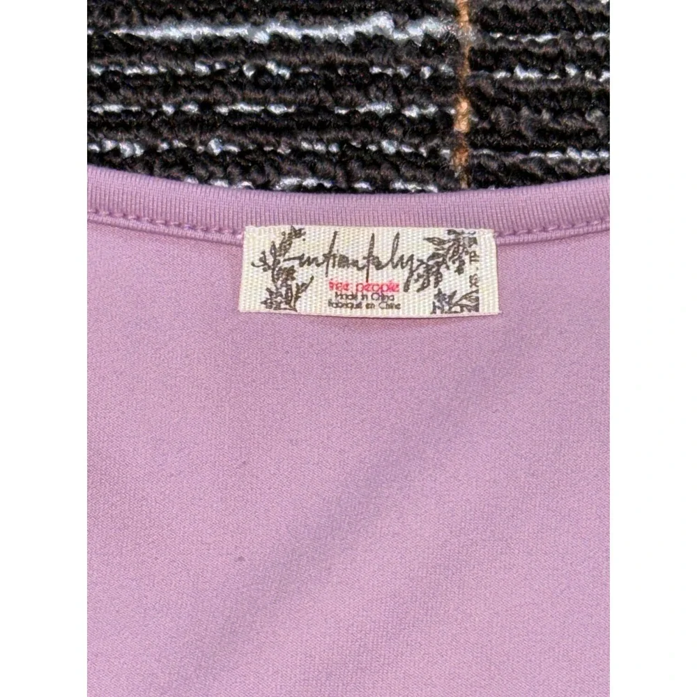 Free People Bodysuit Women XS Pink NWOT Square Neck Open Back Short Sleeve Thong